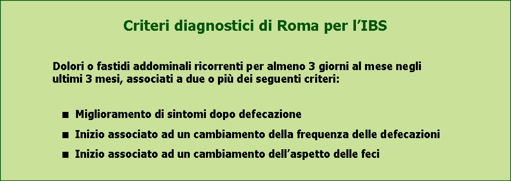 Criteri Diagnostici Di Roma-IBS-Professione Farmacia-Medical Evidence